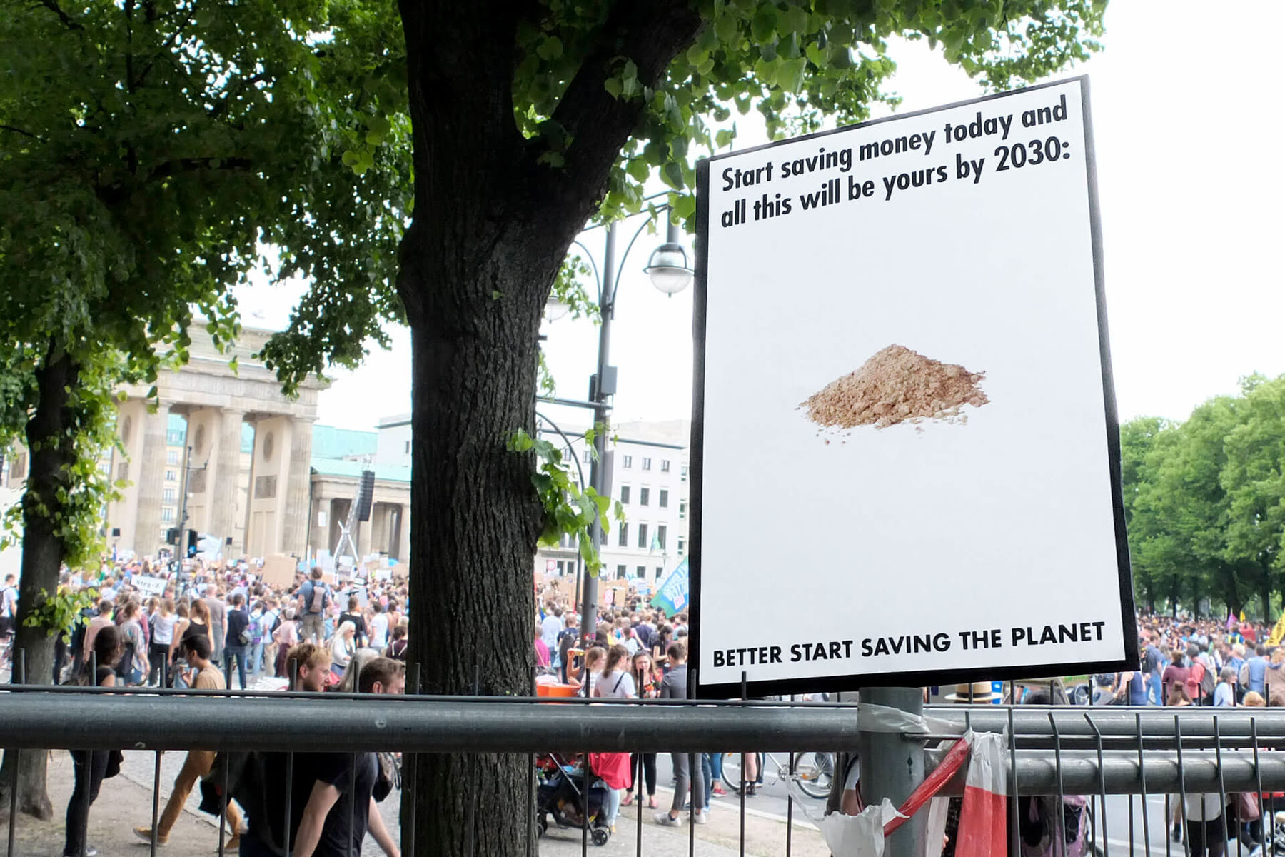 Poster at a demonstration