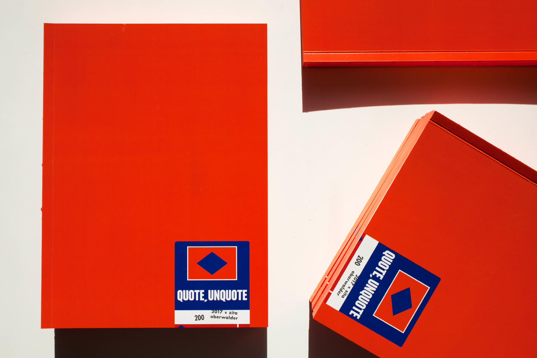 Close view of the blue cover label