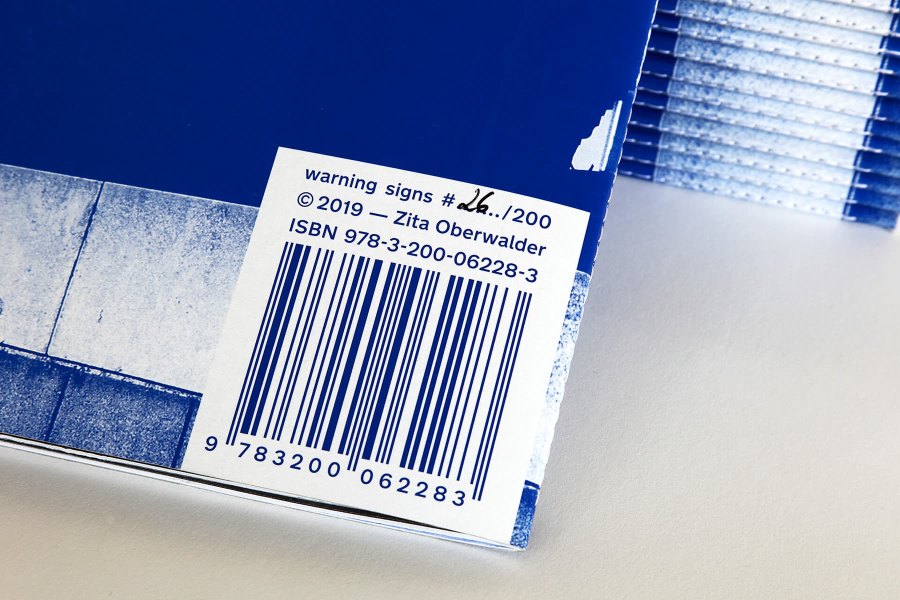 Back cover with a numbered copy